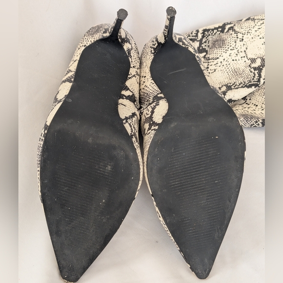 STEVE MADDEN Dominique Thigh High Faux Snakeskin Stiletto Heel Boots Size 7.5 - Picture 5 of 9